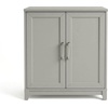 image:imageMartha Stewart Bedford Modular Shaker Cabinet and Hutch Bedford Gray  Adjustable Cabinet Shelf SoftClose Glass Doors Brushed Stainless Steel Hardware 2 Hutch ShelvesBedford Gray FrameBrushed Stainless Steel Hardware