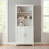 image:imageMartha Stewart Bedford Modular Shaker Cabinet and Hutch Bedford Gray  Adjustable Cabinet Shelf SoftClose Glass Doors Brushed Stainless Steel Hardware 2 Hutch ShelvesWhite FrameGold Hardware