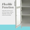 image:imageMartha Stewart Bedford Modular Shaker Cabinet and Hutch Bedford Gray  Adjustable Cabinet Shelf SoftClose Glass Doors Brushed Stainless Steel Hardware 2 Hutch ShelvesBedford Gray FrameBrushed Stainless Steel Hardware