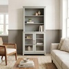image:imageMartha Stewart Bedford Modular Shaker Cabinet and Hutch Bedford Gray  Adjustable Cabinet Shelf SoftClose Glass Doors Brushed Stainless Steel Hardware 2 Hutch ShelvesBedford Gray FrameBrushed Stainless Steel Hardware