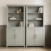 image:imageMartha Stewart Bedford Modular Shaker Cabinet and Hutch Bedford Gray  Adjustable Cabinet Shelf SoftClose Glass Doors Brushed Stainless Steel Hardware 2 Hutch ShelvesBedford Gray FrameBrushed Stainless Steel Hardware
