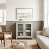 image:imageMartha Stewart Bedford Modular Shaker Cabinet and Hutch Bedford Gray  Adjustable Cabinet Shelf SoftClose Glass Doors Brushed Stainless Steel Hardware 2 Hutch ShelvesBedford Gray FrameBrushed Stainless Steel Hardware