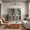 image:imageMartha Stewart Bedford Modular Shaker Cabinet and Hutch Bedford Gray  Adjustable Cabinet Shelf SoftClose Glass Doors Brushed Stainless Steel Hardware 2 Hutch ShelvesBedford Gray FrameBrushed Stainless Steel Hardware