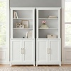 image:imageMartha Stewart Bedford Modular Shaker Cabinet and Hutch Bedford Gray  Adjustable Cabinet Shelf SoftClose Glass Doors Brushed Stainless Steel Hardware 2 Hutch ShelvesWhite FrameGold Hardware