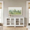 image:imageMartha Stewart Bedford Modular Shaker Cabinet and Hutch Bedford Gray  Adjustable Cabinet Shelf SoftClose Glass Doors Brushed Stainless Steel Hardware 2 Hutch ShelvesWhite FrameGold Hardware