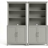 image:imageMartha Stewart Bedford Modular Shaker Cabinet and Hutch Bedford Gray  Adjustable Cabinet Shelf SoftClose Glass Doors Brushed Stainless Steel Hardware 2 Hutch ShelvesBedford Gray FrameBrushed Stainless Steel Hardware