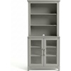 image:imageMartha Stewart Bedford Modular Shaker Cabinet and Hutch Bedford Gray  Adjustable Cabinet Shelf SoftClose Glass Doors Brushed Stainless Steel Hardware 2 Hutch ShelvesBedford Gray FrameBrushed Stainless Steel Hardware