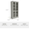 image:imageMartha Stewart Bedford Modular Shaker Cabinet and Hutch Bedford Gray  Adjustable Cabinet Shelf SoftClose Glass Doors Brushed Stainless Steel Hardware 2 Hutch ShelvesBedford Gray FrameBrushed Stainless Steel Hardware