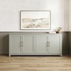image:imageMartha Stewart Bedford Modular Shaker Cabinet and Hutch Bedford Gray  Adjustable Cabinet Shelf SoftClose Glass Doors Brushed Stainless Steel Hardware 2 Hutch ShelvesBedford Gray FrameBrushed Stainless Steel Hardware