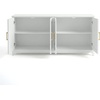 image:imageMartha Stewart Bedford Modular Shaker Cabinet and Hutch Bedford Gray  Adjustable Cabinet Shelf SoftClose Glass Doors Brushed Stainless Steel Hardware 2 Hutch ShelvesWhite FrameGold Hardware