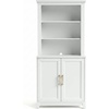 image:imageMartha Stewart Bedford Modular Shaker Cabinet and Hutch Bedford Gray  Adjustable Cabinet Shelf SoftClose Glass Doors Brushed Stainless Steel Hardware 2 Hutch ShelvesWhite FrameGold Hardware