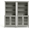 image:imageMartha Stewart Bedford Modular Shaker Cabinet and Hutch Bedford Gray  Adjustable Cabinet Shelf SoftClose Glass Doors Brushed Stainless Steel Hardware 2 Hutch ShelvesBedford Gray FrameBrushed Stainless Steel Hardware