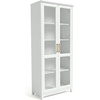 image:imageMartha Stewart Bedford Modular Shaker Cabinet and Hutch Bedford Gray  Adjustable Cabinet Shelf SoftClose Glass Doors Brushed Stainless Steel Hardware 2 Hutch ShelvesWhite FrameGold Hardware