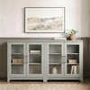 image:imageMartha Stewart Bedford Modular Shaker Cabinet and Hutch Bedford Gray  Adjustable Cabinet Shelf SoftClose Glass Doors Brushed Stainless Steel Hardware 2 Hutch ShelvesBedford Gray FrameBrushed Stainless Steel Hardware