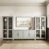 image:imageMartha Stewart Bedford Modular Shaker Cabinet and Hutch Bedford Gray  Adjustable Cabinet Shelf SoftClose Glass Doors Brushed Stainless Steel Hardware 2 Hutch ShelvesBedford Gray FrameBrushed Stainless Steel Hardware