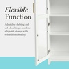 image:imageMartha Stewart Bedford Modular Shaker Cabinet and Hutch Bedford Gray  Adjustable Cabinet Shelf SoftClose Glass Doors Brushed Stainless Steel Hardware 2 Hutch ShelvesWhite FrameGold Hardware
