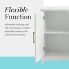 image:imageMartha Stewart Bedford Modular Shaker Cabinet and Hutch Bedford Gray  Adjustable Cabinet Shelf SoftClose Glass Doors Brushed Stainless Steel Hardware 2 Hutch ShelvesWhite FrameGold Hardware