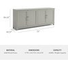 image:imageMartha Stewart Bedford Modular Shaker Cabinet and Hutch Bedford Gray  Adjustable Cabinet Shelf SoftClose Glass Doors Brushed Stainless Steel Hardware 2 Hutch ShelvesBedford Gray FrameBrushed Stainless Steel Hardware