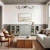 image:imageMartha Stewart Bedford Modular Shaker Cabinet and Hutch Bedford Gray  Adjustable Cabinet Shelf SoftClose Glass Doors Brushed Stainless Steel Hardware 2 Hutch ShelvesBedford Gray FrameBrushed Stainless Steel Hardware