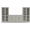 image:imageMartha Stewart Bedford Modular Shaker Cabinet and Hutch Bedford Gray  Adjustable Cabinet Shelf SoftClose Glass Doors Brushed Stainless Steel Hardware 2 Hutch ShelvesBedford Gray FrameBrushed Stainless Steel Hardware