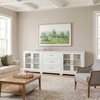 image:imageMartha Stewart Bedford Modular Shaker Cabinet and Hutch Bedford Gray  Adjustable Cabinet Shelf SoftClose Glass Doors Brushed Stainless Steel Hardware 2 Hutch ShelvesWhite FrameGold Hardware