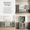 image:imageMartha Stewart Bedford Modular Shaker Cabinet and Hutch Bedford Gray  Adjustable Cabinet Shelf SoftClose Glass Doors Brushed Stainless Steel Hardware 2 Hutch ShelvesBedford Gray FrameBrushed Stainless Steel Hardware