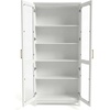 image:imageMartha Stewart Bedford Modular Shaker Cabinet and Hutch Bedford Gray  Adjustable Cabinet Shelf SoftClose Glass Doors Brushed Stainless Steel Hardware 2 Hutch ShelvesWhite FrameGold Hardware