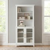 image:imageMartha Stewart Bedford Modular Shaker Cabinet and Hutch Bedford Gray  Adjustable Cabinet Shelf SoftClose Glass Doors Brushed Stainless Steel Hardware 2 Hutch ShelvesWhite FrameGold Hardware