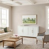 image:imageMartha Stewart Bedford Modular Shaker Cabinet and Hutch Bedford Gray  Adjustable Cabinet Shelf SoftClose Glass Doors Brushed Stainless Steel Hardware 2 Hutch ShelvesWhite FrameGold Hardware