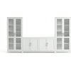 image:imageMartha Stewart Bedford Modular Shaker Cabinet and Hutch Bedford Gray  Adjustable Cabinet Shelf SoftClose Glass Doors Brushed Stainless Steel Hardware 2 Hutch ShelvesWhite FrameGold Hardware