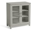 image:imageMartha Stewart Bedford Modular Shaker Cabinet and Hutch Bedford Gray  Adjustable Cabinet Shelf SoftClose Glass Doors Brushed Stainless Steel Hardware 2 Hutch ShelvesBedford Gray FrameBrushed Stainless Steel Hardware