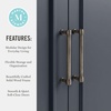 image:imageMartha Stewart Lily Pond Modular 3 Drawer Cabinet and Hutch Sharkey Gray  Brushed Stainless Hardware PreAssembled Drawer Glides Solid Wood FrameLegs Open Hutch Shelves Rear Cord ManagementSlate Blue FrameGunmetal Hardware