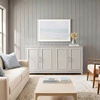 image:imageMartha Stewart Lily Pond Modular 3 Drawer Cabinet and Hutch Sharkey Gray  Brushed Stainless Hardware PreAssembled Drawer Glides Solid Wood FrameLegs Open Hutch Shelves Rear Cord ManagementSharkey Gray FrameBrushed Stainless Steel Hardware