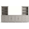 image:imageMartha Stewart Lily Pond Modular 3 Drawer Cabinet and Hutch Sharkey Gray  Brushed Stainless Hardware PreAssembled Drawer Glides Solid Wood FrameLegs Open Hutch Shelves Rear Cord ManagementSharkey Gray FrameBrushed Stainless Steel Hardware