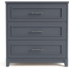 image:imageMartha Stewart Lily Pond Modular 3 Drawer Cabinet and Hutch Sharkey Gray  Brushed Stainless Hardware PreAssembled Drawer Glides Solid Wood FrameLegs Open Hutch Shelves Rear Cord ManagementSlate Blue FrameGunmetal Hardware