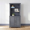 image:imageMartha Stewart Lily Pond Modular 3 Drawer Cabinet and Hutch Sharkey Gray  Brushed Stainless Hardware PreAssembled Drawer Glides Solid Wood FrameLegs Open Hutch Shelves Rear Cord ManagementSlate Blue