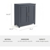 image:imageMartha Stewart Lily Pond Modular 3 Drawer Cabinet and Hutch Sharkey Gray  Brushed Stainless Hardware PreAssembled Drawer Glides Solid Wood FrameLegs Open Hutch Shelves Rear Cord ManagementSlate Blue FrameGunmetal Hardware