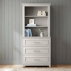 image:imageMartha Stewart Lily Pond Modular 3 Drawer Cabinet and Hutch Sharkey Gray  Brushed Stainless Hardware PreAssembled Drawer Glides Solid Wood FrameLegs Open Hutch Shelves Rear Cord ManagementSharkey Gray FrameBrushed Stainless Steel Hardware