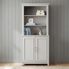 image:imageMartha Stewart Lily Pond Modular 3 Drawer Cabinet and Hutch Sharkey Gray  Brushed Stainless Hardware PreAssembled Drawer Glides Solid Wood FrameLegs Open Hutch Shelves Rear Cord ManagementSharkey Gray FrameBrushed Stainless Steel Hardware