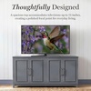 image:imageMartha Stewart Lily Pond Modular 3 Drawer Cabinet and Hutch Sharkey Gray  Brushed Stainless Hardware PreAssembled Drawer Glides Solid Wood FrameLegs Open Hutch Shelves Rear Cord ManagementSlate Blue FrameGunmetal Hardware