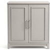 image:imageMartha Stewart Lily Pond Modular 3 Drawer Cabinet and Hutch Sharkey Gray  Brushed Stainless Hardware PreAssembled Drawer Glides Solid Wood FrameLegs Open Hutch Shelves Rear Cord ManagementSharkey Gray FrameBrushed Stainless Steel Hardware