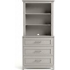 image:imageMartha Stewart Lily Pond Modular 3 Drawer Cabinet and Hutch Sharkey Gray  Brushed Stainless Hardware PreAssembled Drawer Glides Solid Wood FrameLegs Open Hutch Shelves Rear Cord ManagementSharkey Gray FrameBrushed Stainless Steel Hardware