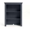 image:imageMartha Stewart Lily Pond Modular 3 Drawer Cabinet and Hutch Sharkey Gray  Brushed Stainless Hardware PreAssembled Drawer Glides Solid Wood FrameLegs Open Hutch Shelves Rear Cord ManagementSlate Blue
