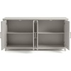 image:imageMartha Stewart Lily Pond Modular 3 Drawer Cabinet and Hutch Sharkey Gray  Brushed Stainless Hardware PreAssembled Drawer Glides Solid Wood FrameLegs Open Hutch Shelves Rear Cord ManagementSharkey Gray FrameBrushed Stainless Steel Hardware