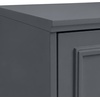 image:imageMartha Stewart Lily Pond Modular 3 Drawer Cabinet and Hutch Sharkey Gray  Brushed Stainless Hardware PreAssembled Drawer Glides Solid Wood FrameLegs Open Hutch Shelves Rear Cord ManagementSlate Blue FrameGunmetal Hardware