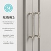 image:imageMartha Stewart Lily Pond Modular 3 Drawer Cabinet and Hutch Sharkey Gray  Brushed Stainless Hardware PreAssembled Drawer Glides Solid Wood FrameLegs Open Hutch Shelves Rear Cord ManagementSharkey Gray FrameBrushed Stainless Steel Hardware