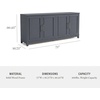 image:imageMartha Stewart Lily Pond Modular 3 Drawer Cabinet and Hutch Sharkey Gray  Brushed Stainless Hardware PreAssembled Drawer Glides Solid Wood FrameLegs Open Hutch Shelves Rear Cord ManagementSlate Blue FrameGunmetal Hardware