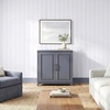 image:imageMartha Stewart Lily Pond Modular 3 Drawer Cabinet and Hutch Sharkey Gray  Brushed Stainless Hardware PreAssembled Drawer Glides Solid Wood FrameLegs Open Hutch Shelves Rear Cord ManagementSlate Blue FrameGunmetal Hardware