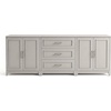 image:imageMartha Stewart Lily Pond Modular 3 Drawer Cabinet and Hutch Sharkey Gray  Brushed Stainless Hardware PreAssembled Drawer Glides Solid Wood FrameLegs Open Hutch Shelves Rear Cord ManagementSharkey Gray FrameBrushed Stainless Steel Hardware