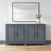 image:imageMartha Stewart Lily Pond Modular 3 Drawer Cabinet and Hutch Sharkey Gray  Brushed Stainless Hardware PreAssembled Drawer Glides Solid Wood FrameLegs Open Hutch Shelves Rear Cord ManagementSlate Blue FrameGunmetal Hardware